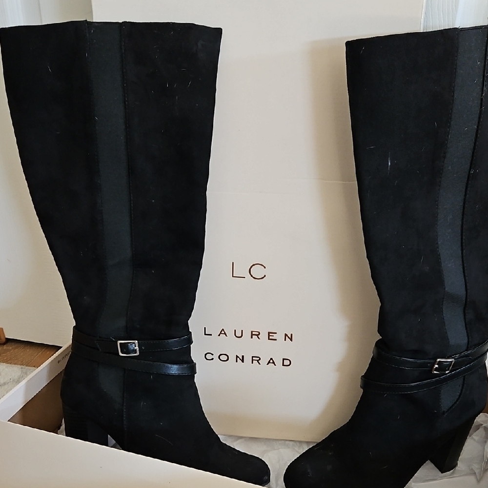 LC Lauren Conrad Black Heeled Boots